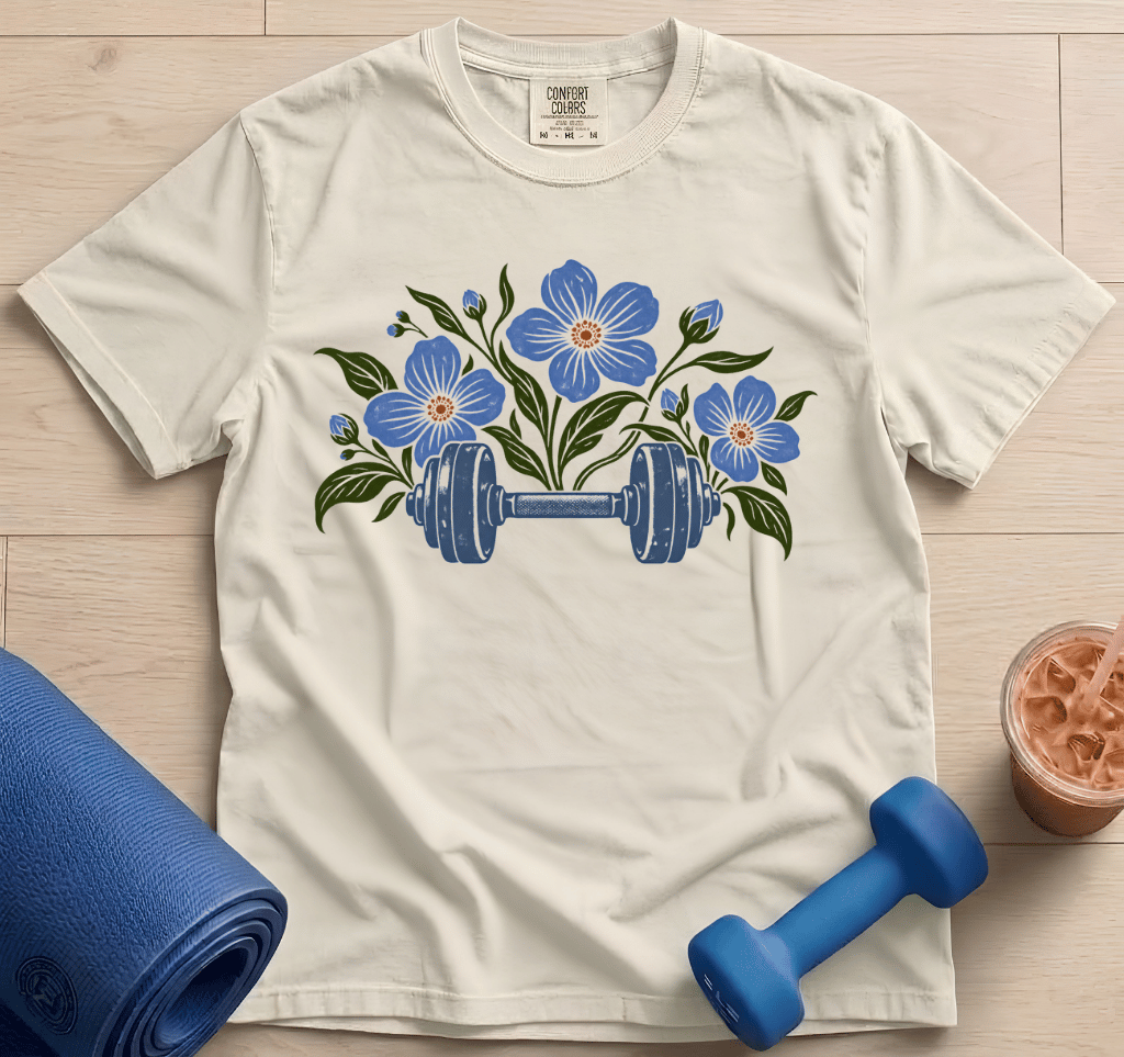Flower Dumbbell -T-shirt