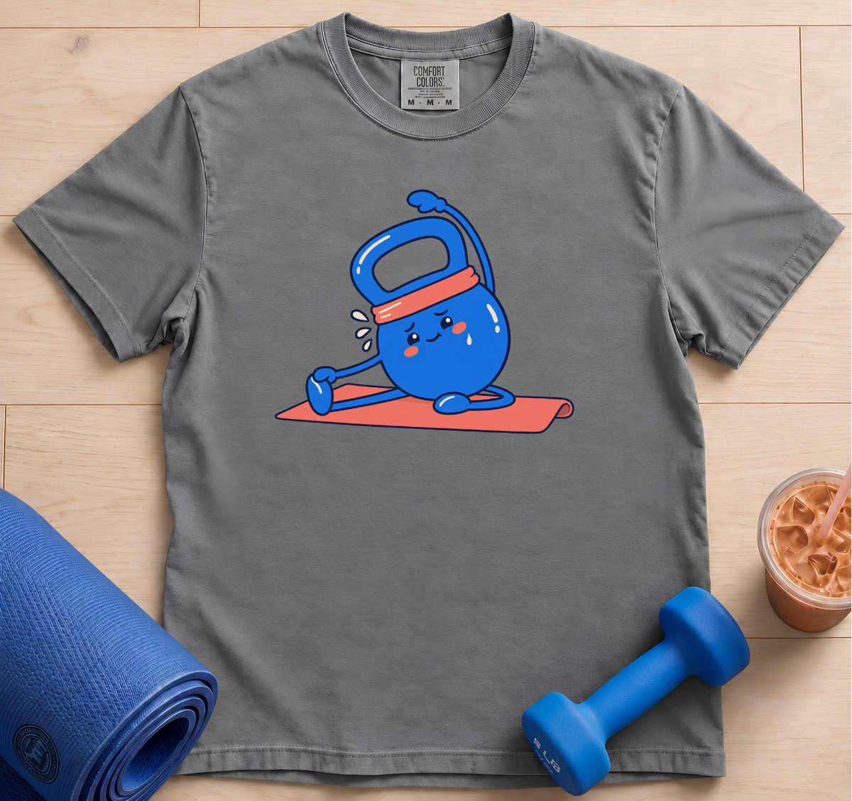 Kettlebell Yoga Tee — Cute Fitness Kettlebell Stretch T-Shirt