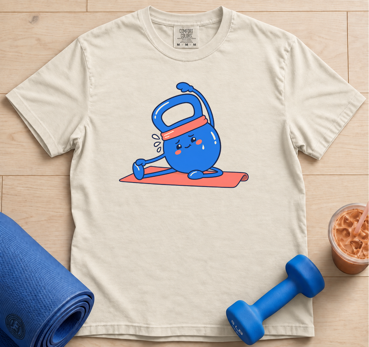 Kettlebell Yoga Tee — Cute Fitness Kettlebell Stretch T-Shirt