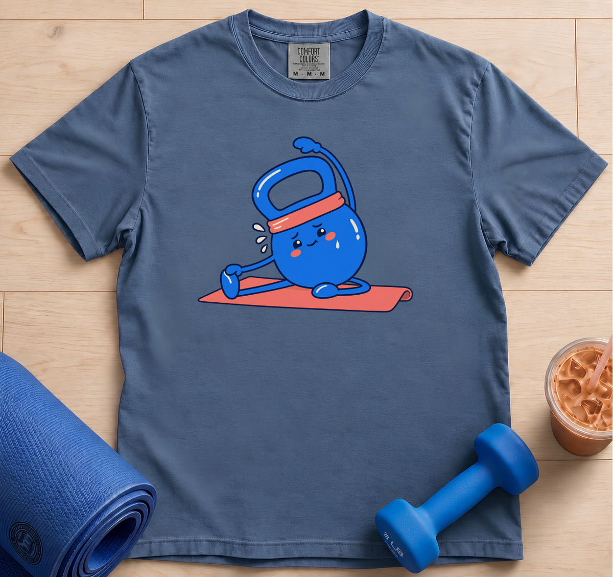 Kettlebell Yoga Tee — Cute Fitness Kettlebell Stretch T-Shirt