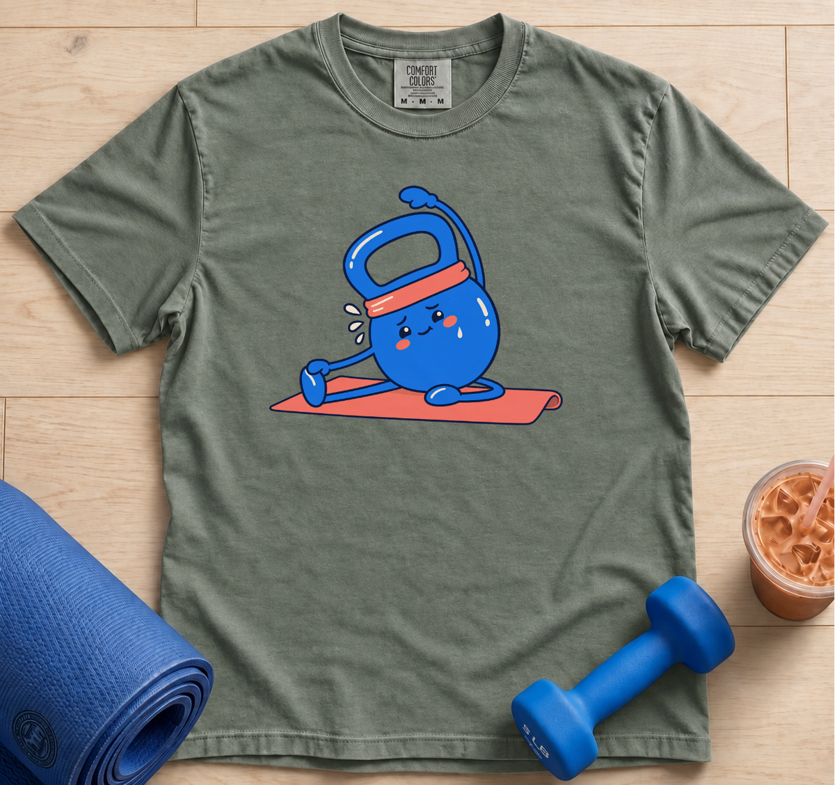 Kettlebell Yoga Tee — Cute Fitness Kettlebell Stretch T-Shirt