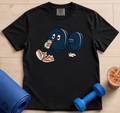 Dumbbell Character T-Shirt — Retro Gym Weightlifting Tee