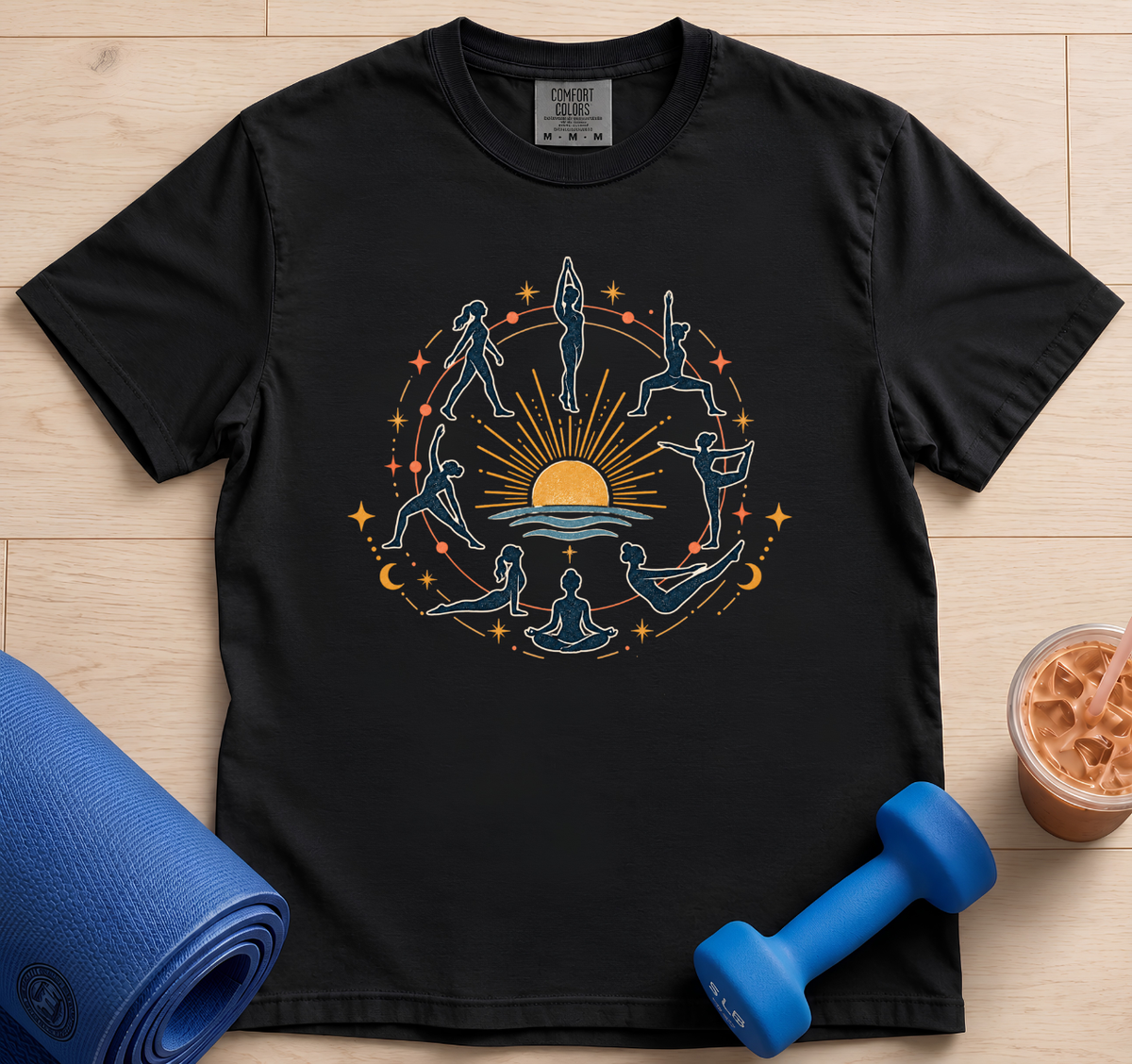 Yoga Sun Salutation T-Shirt — Sunrise Meditation & Flow Tee