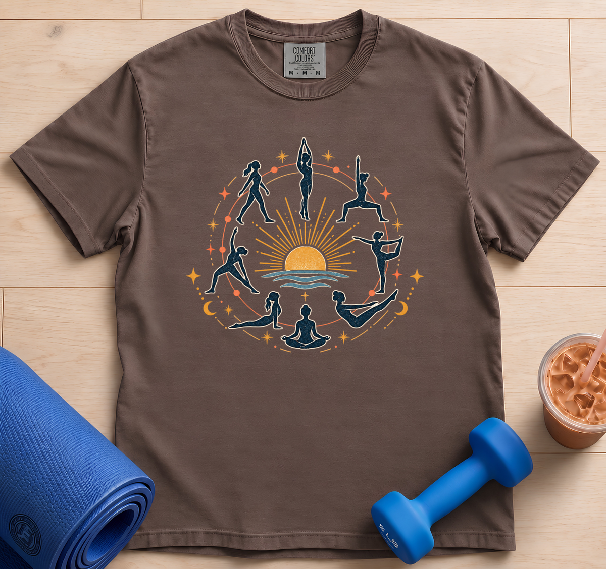 Yoga Sun Salutation T-Shirt — Sunrise Meditation & Flow Tee