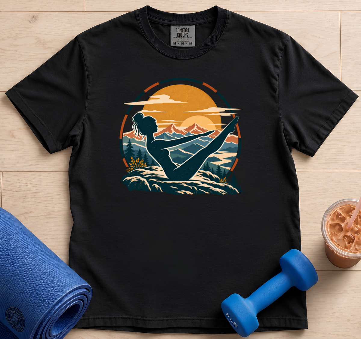 Pilates Teaser Pose Mountain - T-shirt