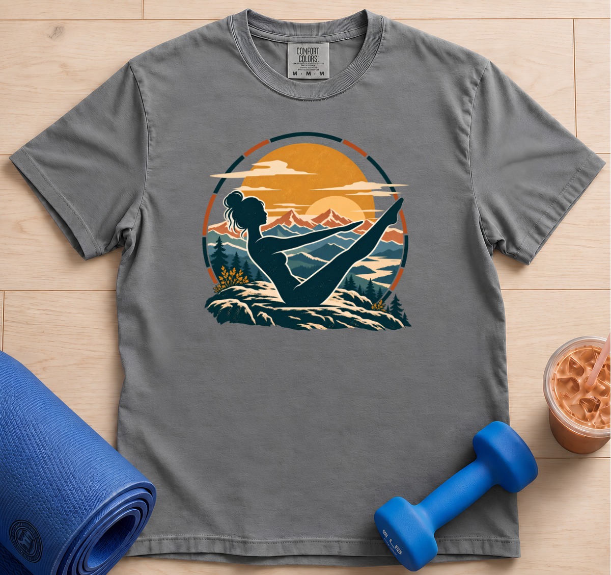 Pilates Teaser Pose Mountain - T-shirt