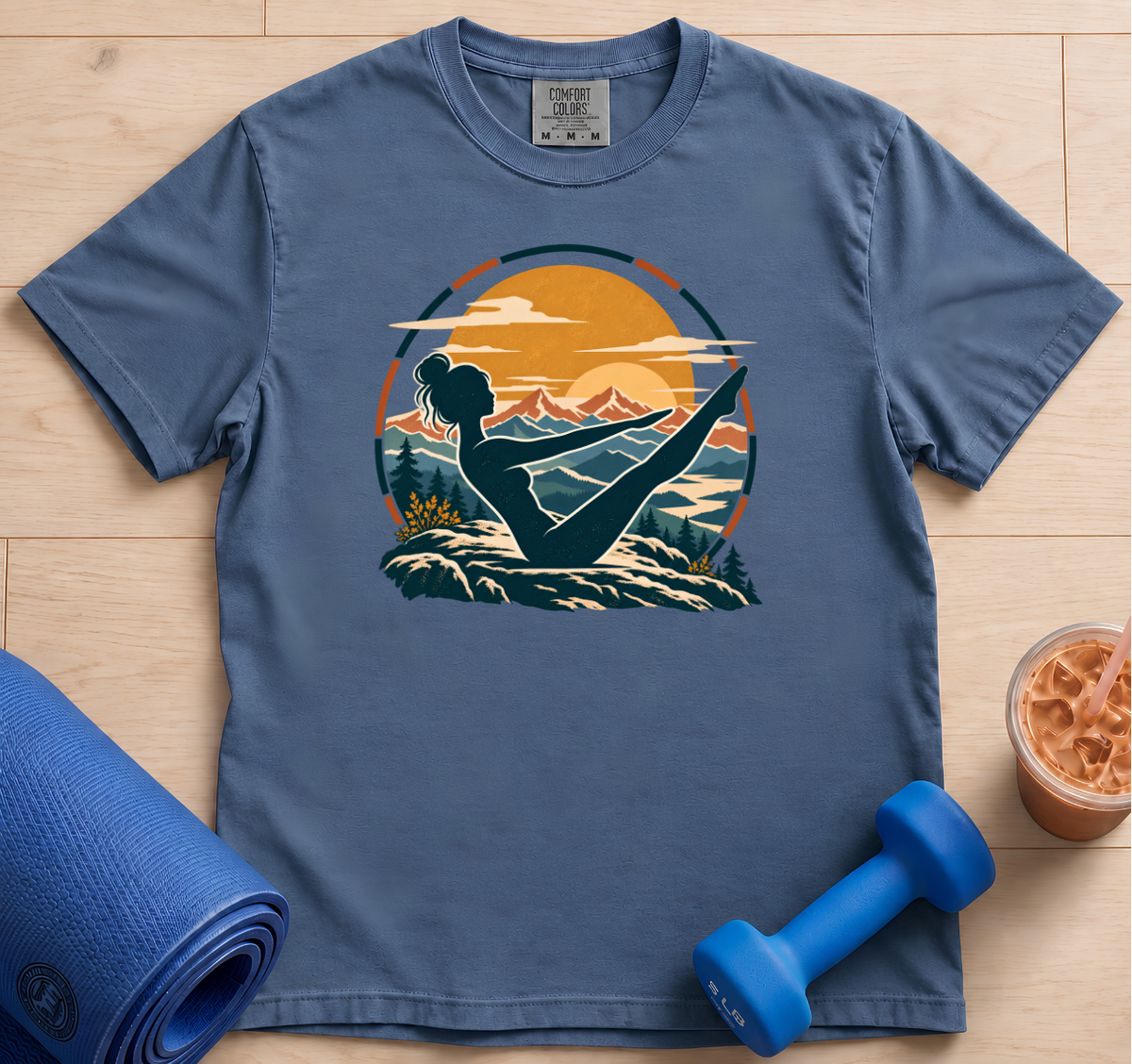 Pilates Teaser Pose Mountain - T-shirt