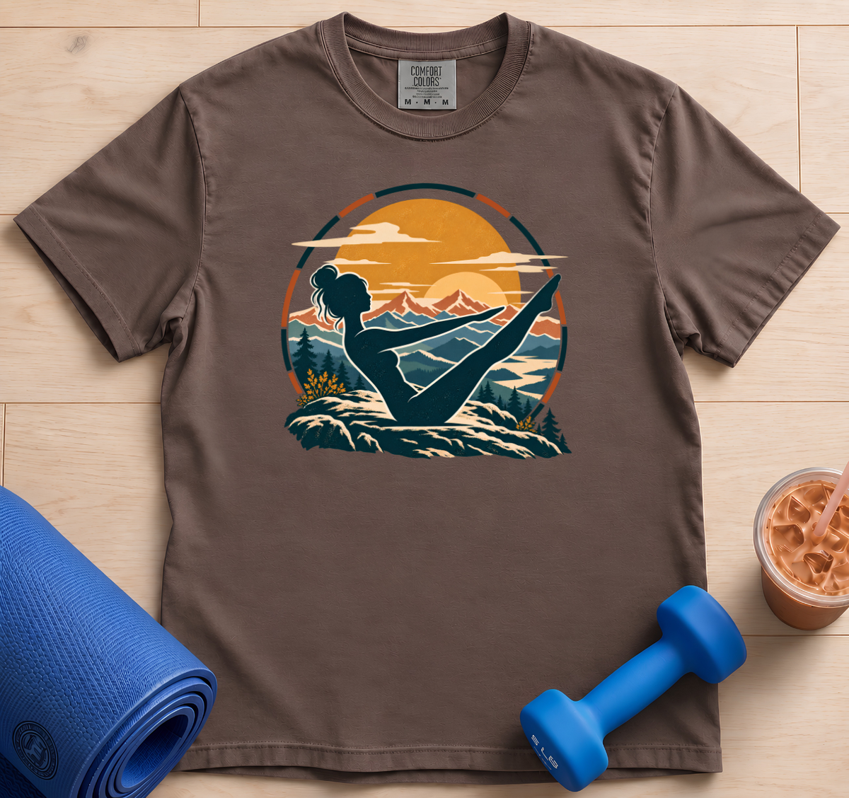 Pilates Teaser Pose Mountain - T-shirt