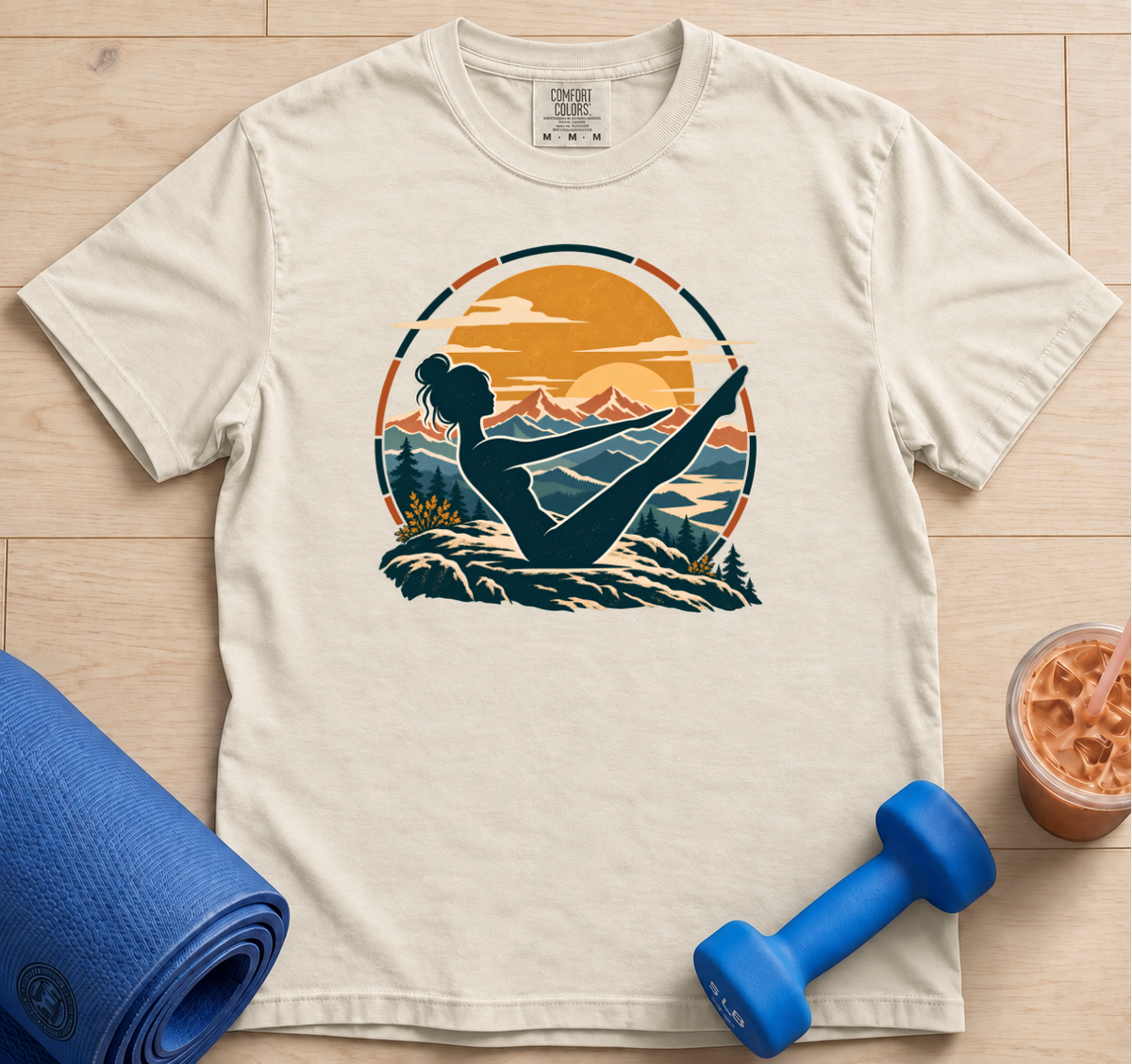 Pilates Teaser Pose Mountain - T-shirt